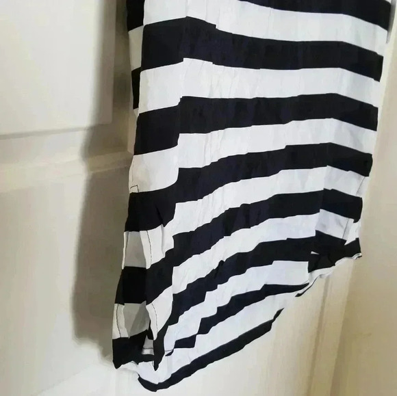 Zara black and white stripe luxespun mini dress Sm - Picture 3 of 4